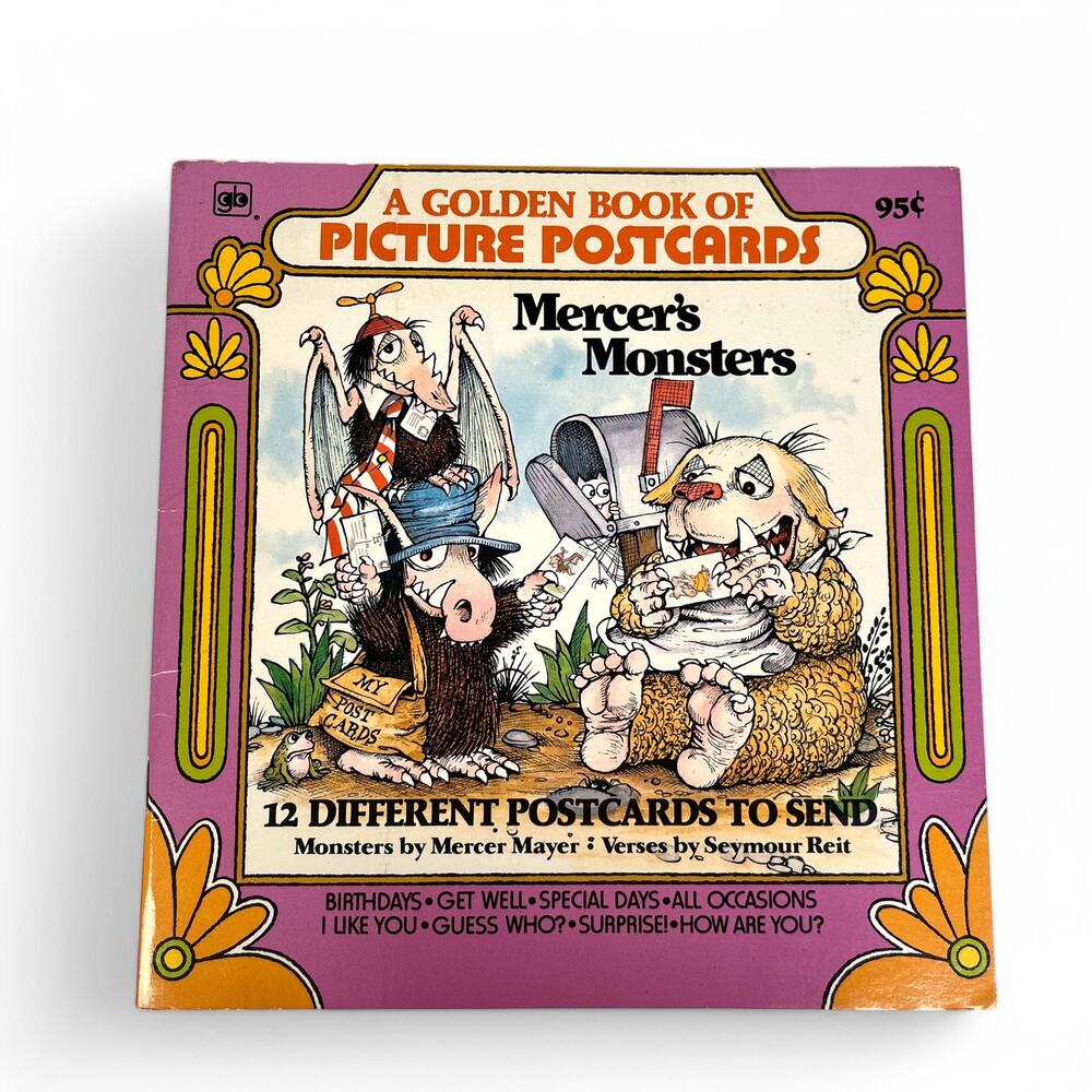 Mercer's Monsters Golden Book of Picture Postcards Mercer Mayer 1977 Unused